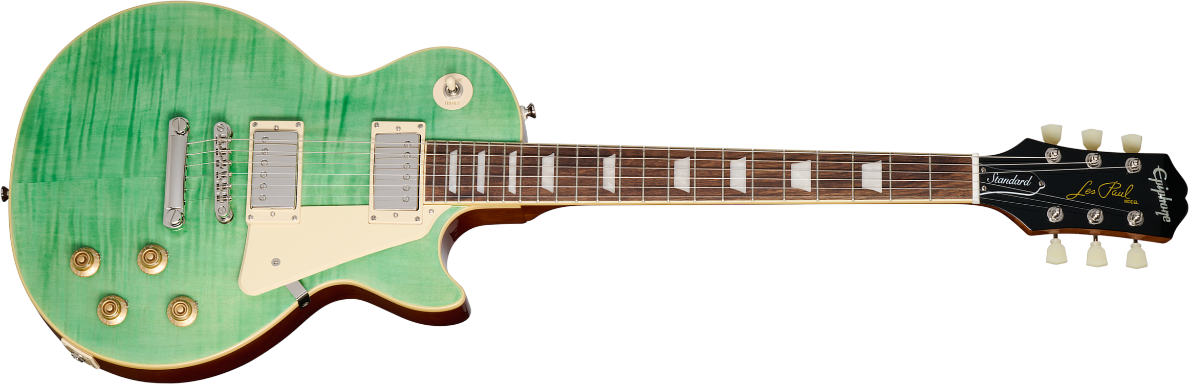 Epiphone Les Paul Standard 50s Figured Insp. By Gibson Original 2h Ht Lau - Seafoam Green - Enkel gesneden elektrische gitaar - Main picture