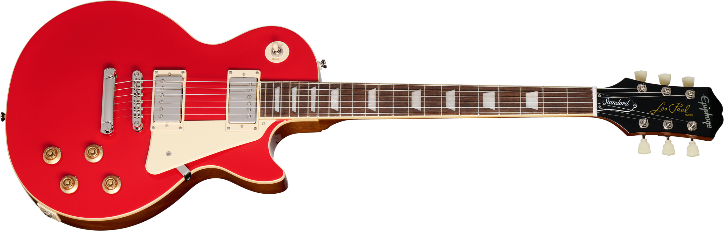 Epiphone Les Paul Standard 50s Insp. By Gibson 2h Ht Lau - Cardinal Red - Enkel gesneden elektrische gitaar - Main picture