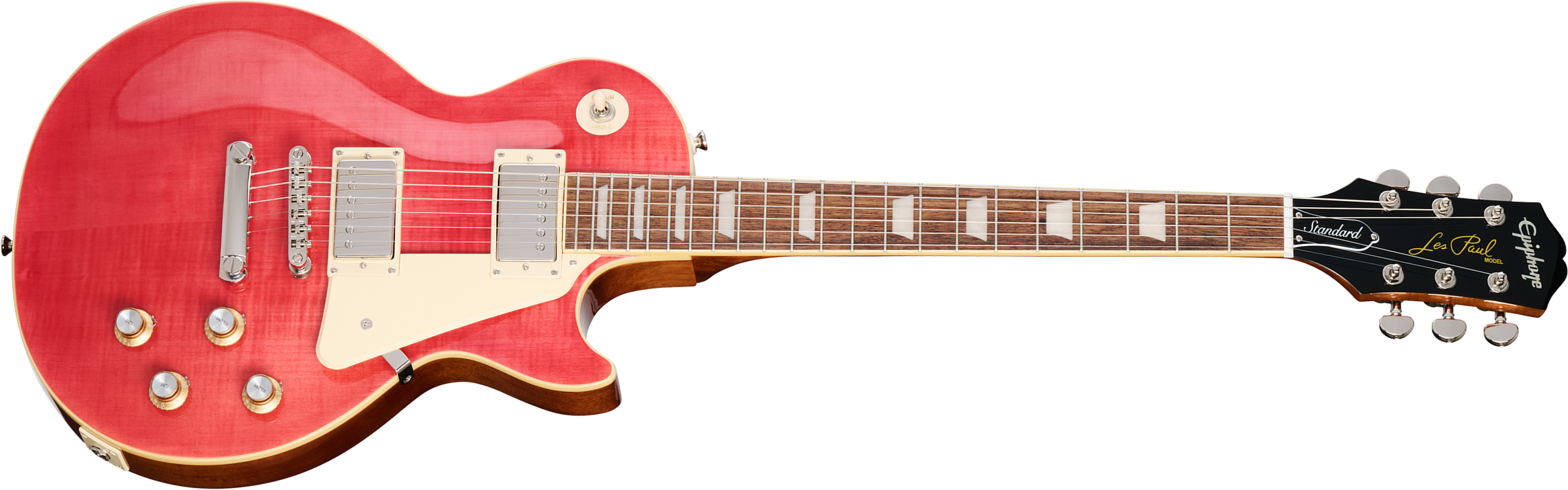 Epiphone Les Paul Standard 60s Figured Insp. By Gibson 2h Ht Lau - Fuchsia - Enkel gesneden elektrische gitaar - Main picture