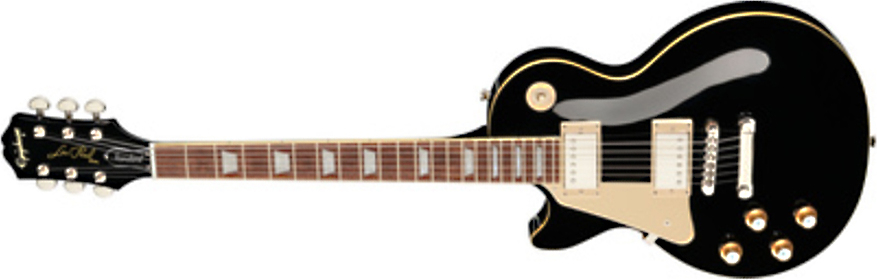 Epiphone Les Paul Standard 60s Lh Gaucher 2h Ht Rw - Ebony - Linkshandige elektrische gitaar - Main picture
