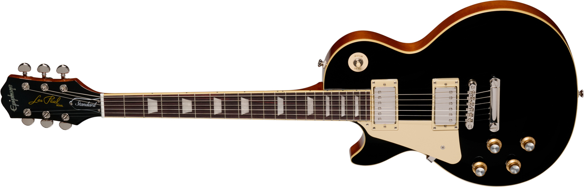 Epiphone Les Paul Standard 60s Lh Ibg Original Gaucher 2h Ht Rw - Ebony - Single cut gitaar - Main picture