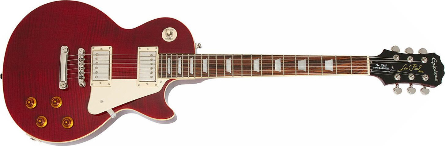 Epiphone Les Paul Standard Plus Top Pro Ch - Wine Red - Enkel gesneden elektrische gitaar - Main picture