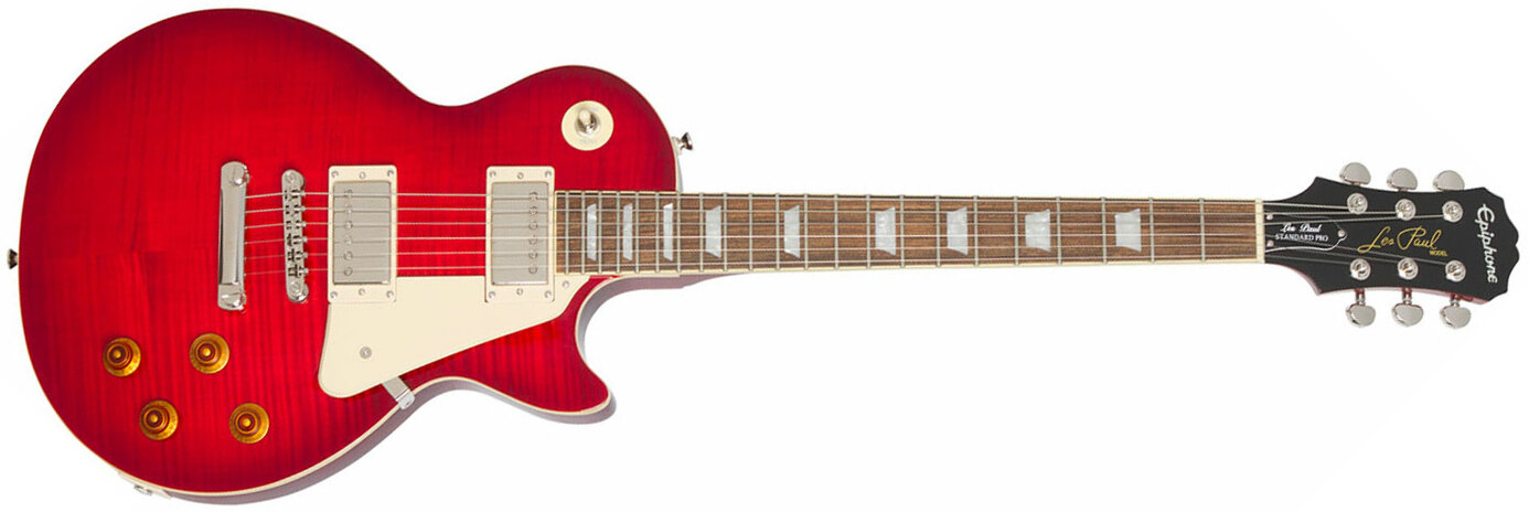 Epiphone Les Paul Standard Plus Top Pro Hh Ht Pf - Blood Orange - Enkel gesneden elektrische gitaar - Main picture