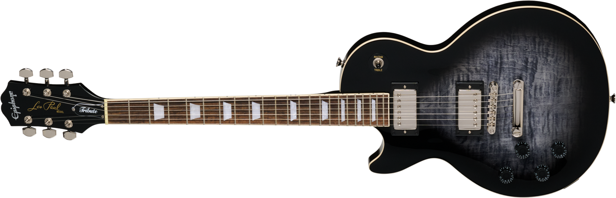 Epiphone Les Paul Tribute Plus Lh Gaucher Ibg 2h Ht Rw - Ebony Burst - Single cut gitaar - Main picture