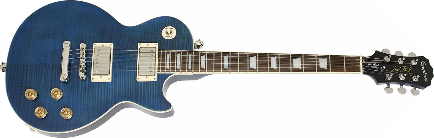 Epiphone Les Paul Tribute Plus Outfit Ch - Midnight Sapphire - Enkel gesneden elektrische gitaar - Main picture