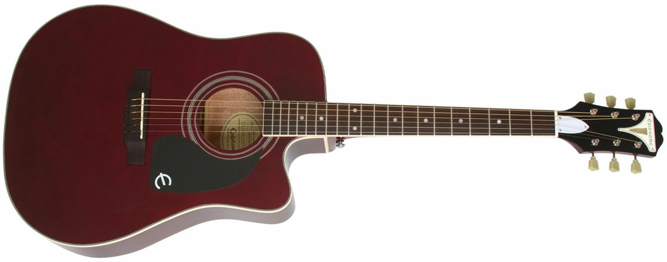 Epiphone Pro-1 Ultra Acoustic Dreadnought Cw Epicea Acajou - Wine Red - Westerngitaar & electro - Main picture