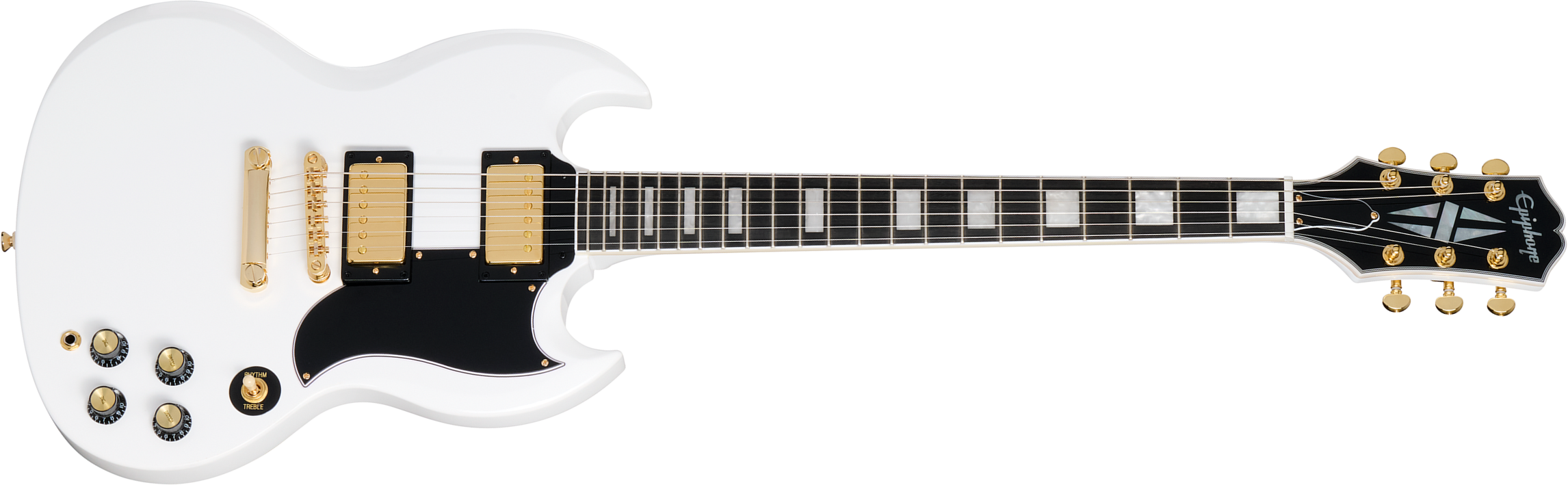 Epiphone Sg Custom Insp. By Gibson 2h Ht Eb - Alpine White - Guitarra eléctrica de doble corte. - Main picture