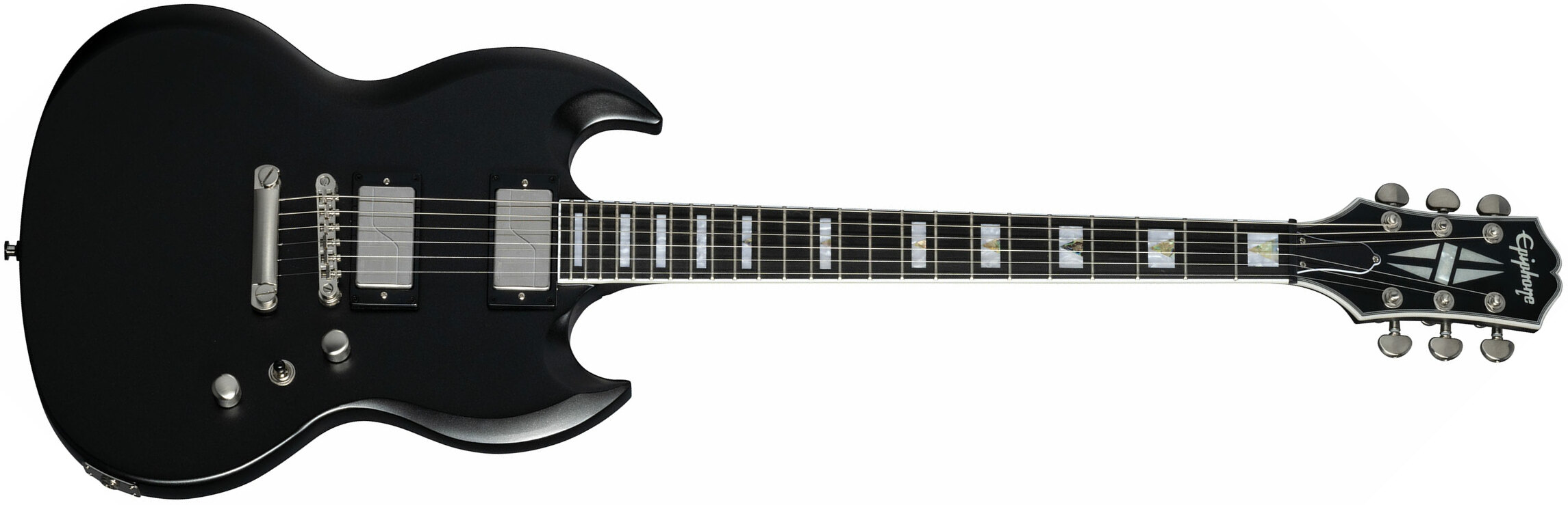 Epiphone Sg Prophecy Modern 2h Ht Eb - Aged Jet Black Metallic - Guitarra eléctrica de doble corte. - Main picture