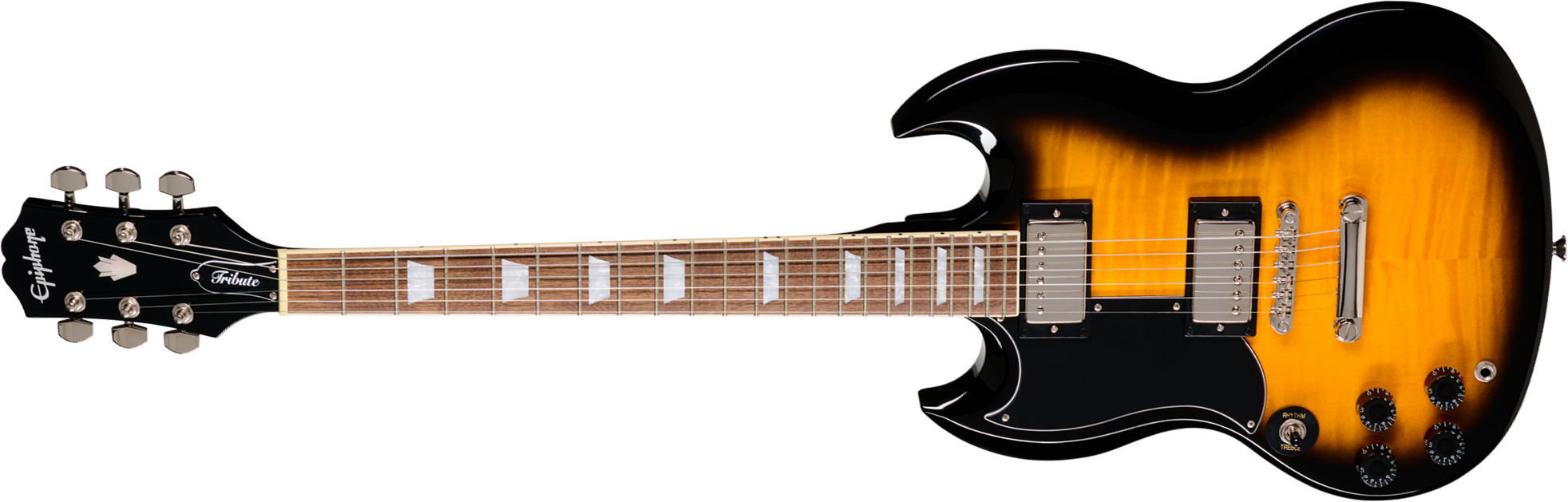 Epiphone Sg Tribute Plus Lh Gaucher Ibg 2h Ht Lau - Vintage Sunburst - Double cut gitaar - Main picture