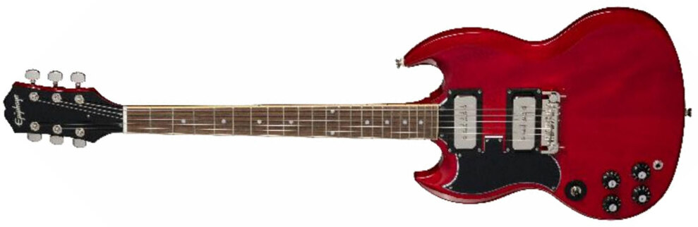Epiphone Tony Iommi Sg Special Lh Signature Gaucher 2s P90 Ht Rw - Vintage Cherry - Linkshandige elektrische gitaar - Main picture
