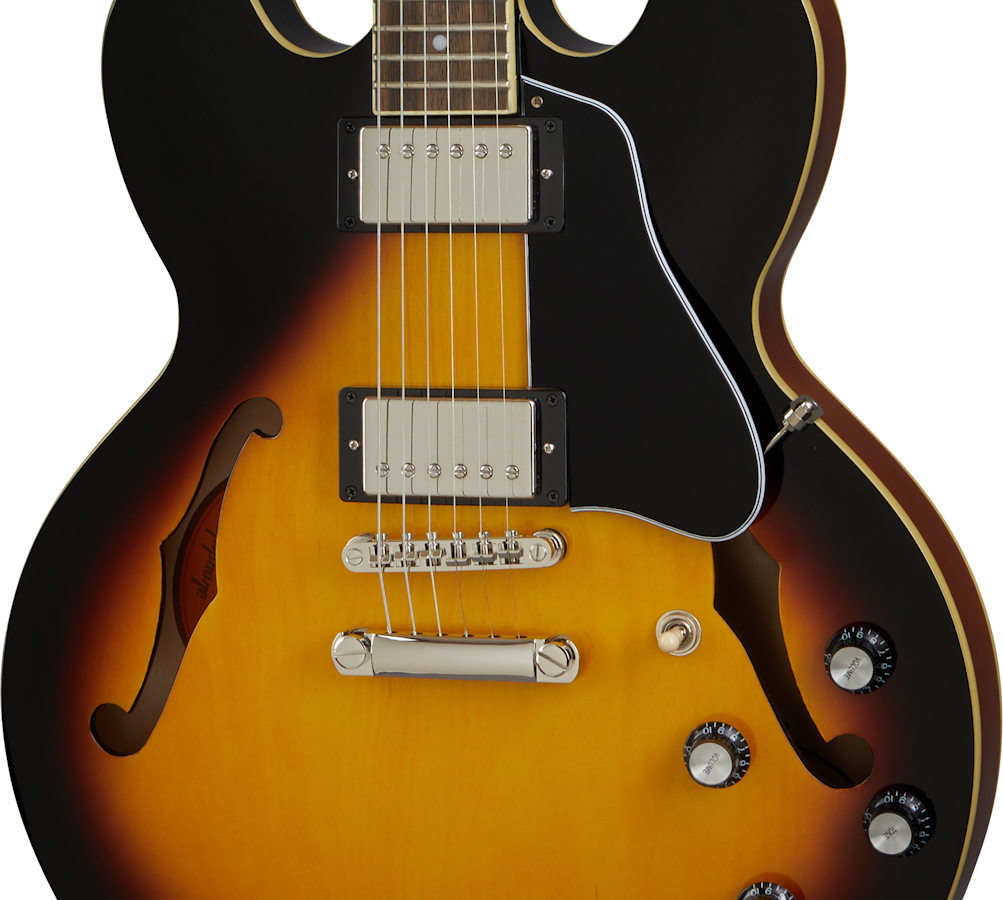 Epiphone Es-335 Inspired By Gibson Original 2h Ht Rw - Vintage Sunburst - Semi hollow elektriche gitaar - Variation 2