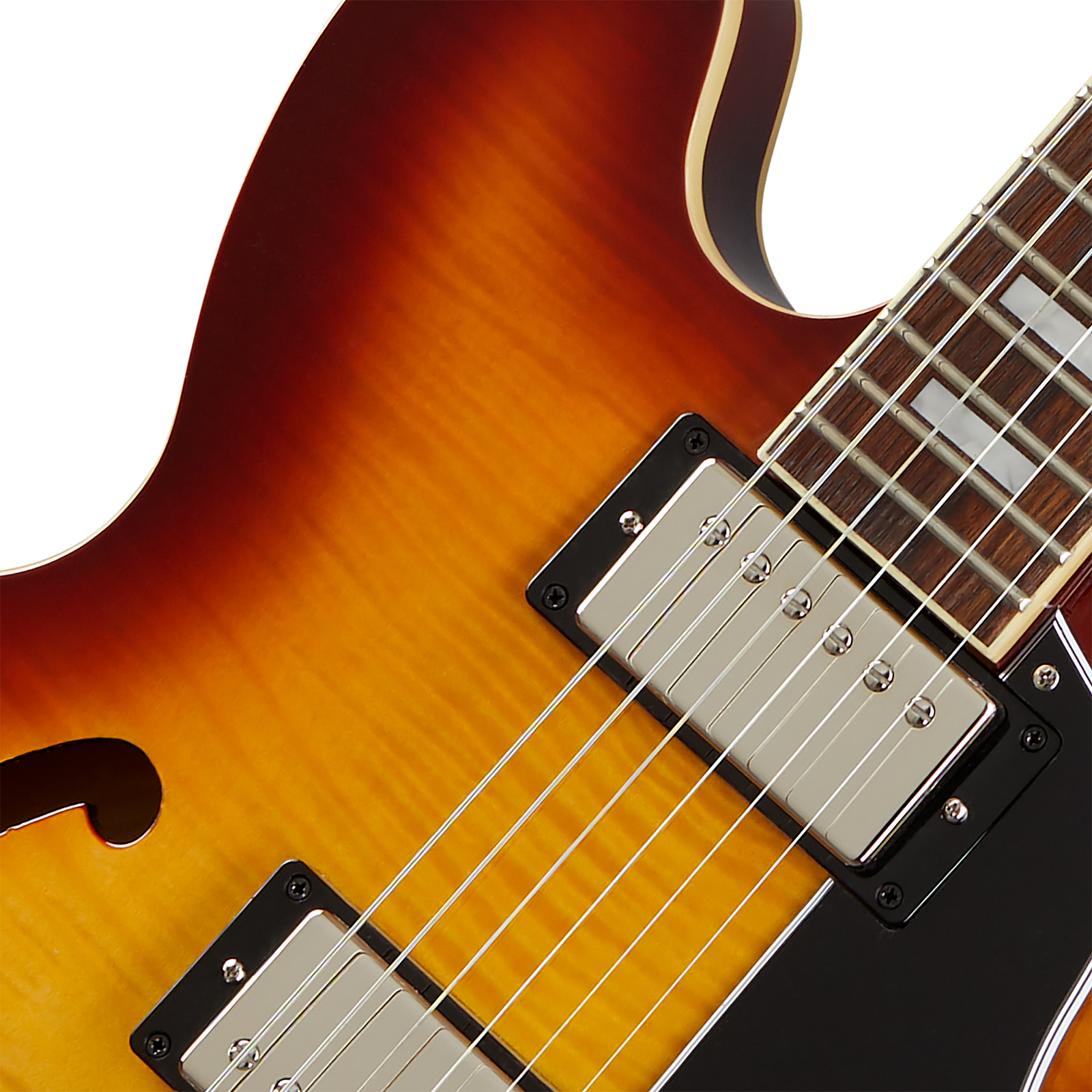 Epiphone Es335 Figured Ibg Original 2h Ht Rw - Raspberry Tea Burst - Semi hollow elektriche gitaar - Variation 2