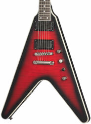 Metalen elektrische gitaar Epiphone Dave Mustaine Flying V Prophecy - Aged dark red burst