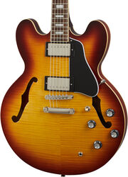 Semi hollow elektriche gitaar Epiphone Inspired By Gibson ES-335 Figured - Raspberry tea burst