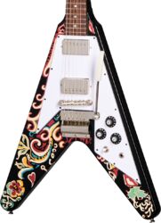 Kenmerkende elektrische gitaar Epiphone Jimi Hendrix Love Drops Flying V - ebony