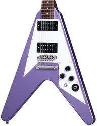 Kenmerkende elektrische gitaar Epiphone Kirk Hammett 1979 Flying V - Purple metallic