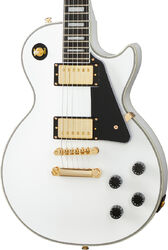 Enkel gesneden elektrische gitaar Epiphone Les Paul Custom - Alpine white