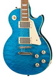 Single cut gitaar Epiphone Original Les Paul Standard 60s Quilt Top Ltd - translucent blue