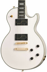 Enkel gesneden elektrische gitaar Epiphone Matt Heafy Les Paul Custom Origins - Bone white