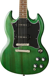 Retro-rock elektrische gitaar Epiphone SG Classic Worn P-90 - Satin inverness green