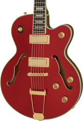 Semi hollow elektriche gitaar Epiphone Uptown Kat ES - Ruby red metallic