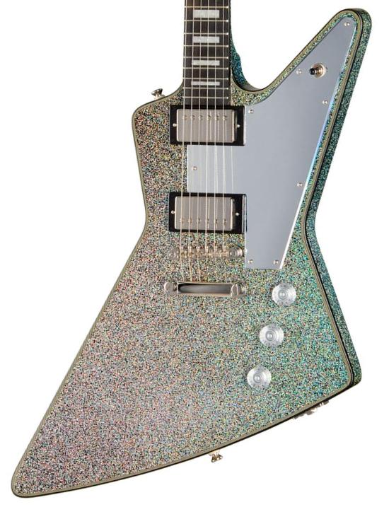 Metal elektrische gitaar Epiphone Lzzy Hale Explorer Custom - Black diamond holographic sparkle