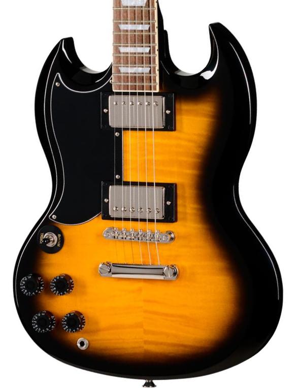 Double cut gitaar Epiphone IBG SG Tribute LH - vintage sunburst