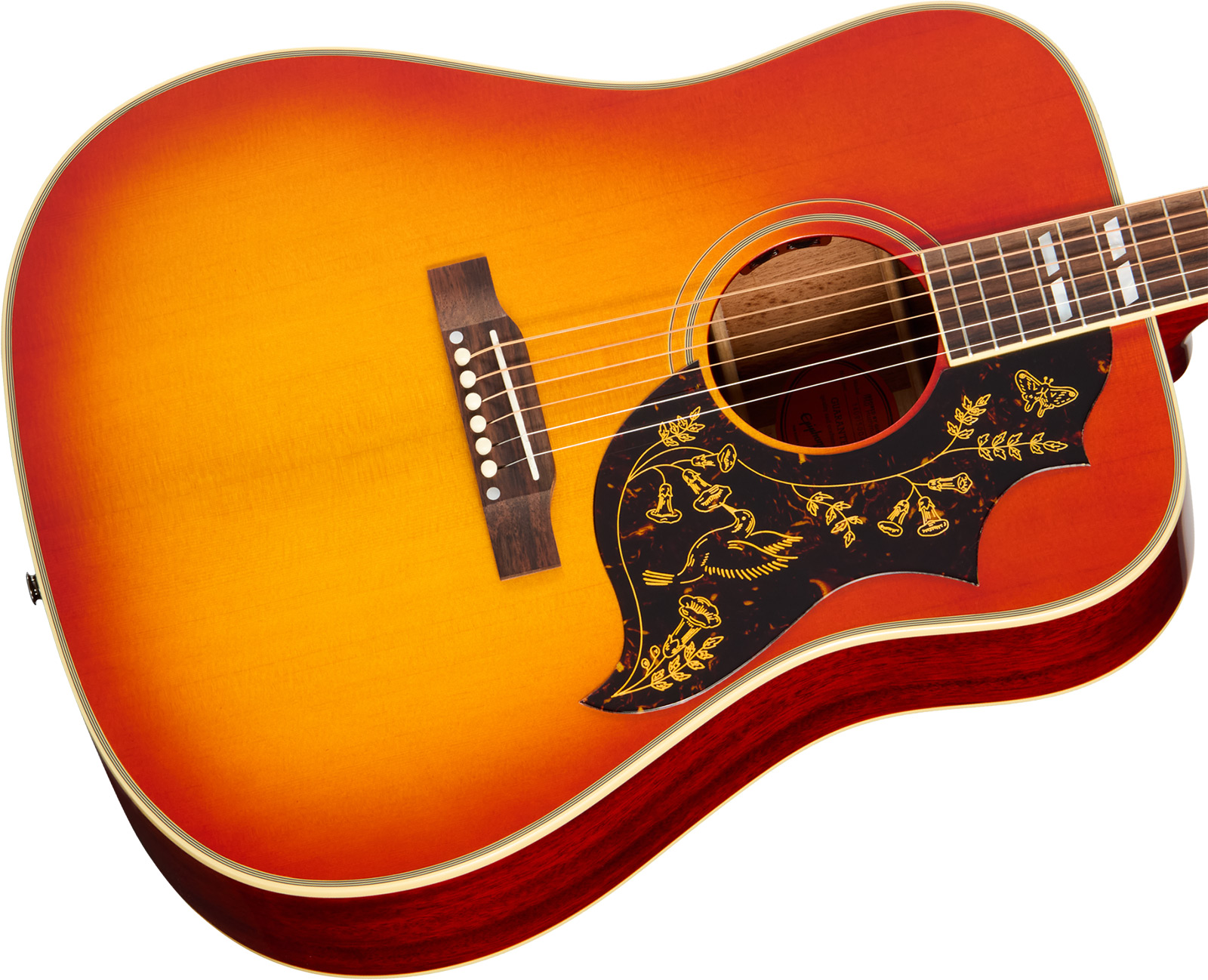 Epiphone Hummingbird 1960 Reissue Inspired By Gibson Dreadnought Epicea Acajou Rw - Heritage Cherry Sunburst - Folk gitaar - Variation 2