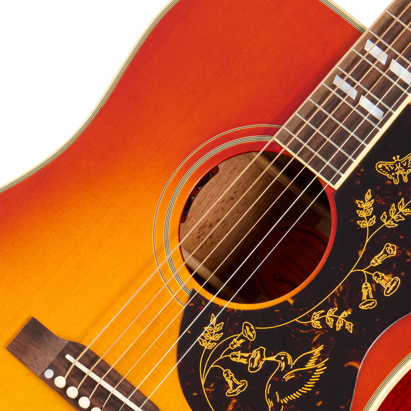 Epiphone Hummingbird 1960 Reissue Inspired By Gibson Dreadnought Epicea Acajou Rw - Heritage Cherry Sunburst - Folk gitaar - Variation 3