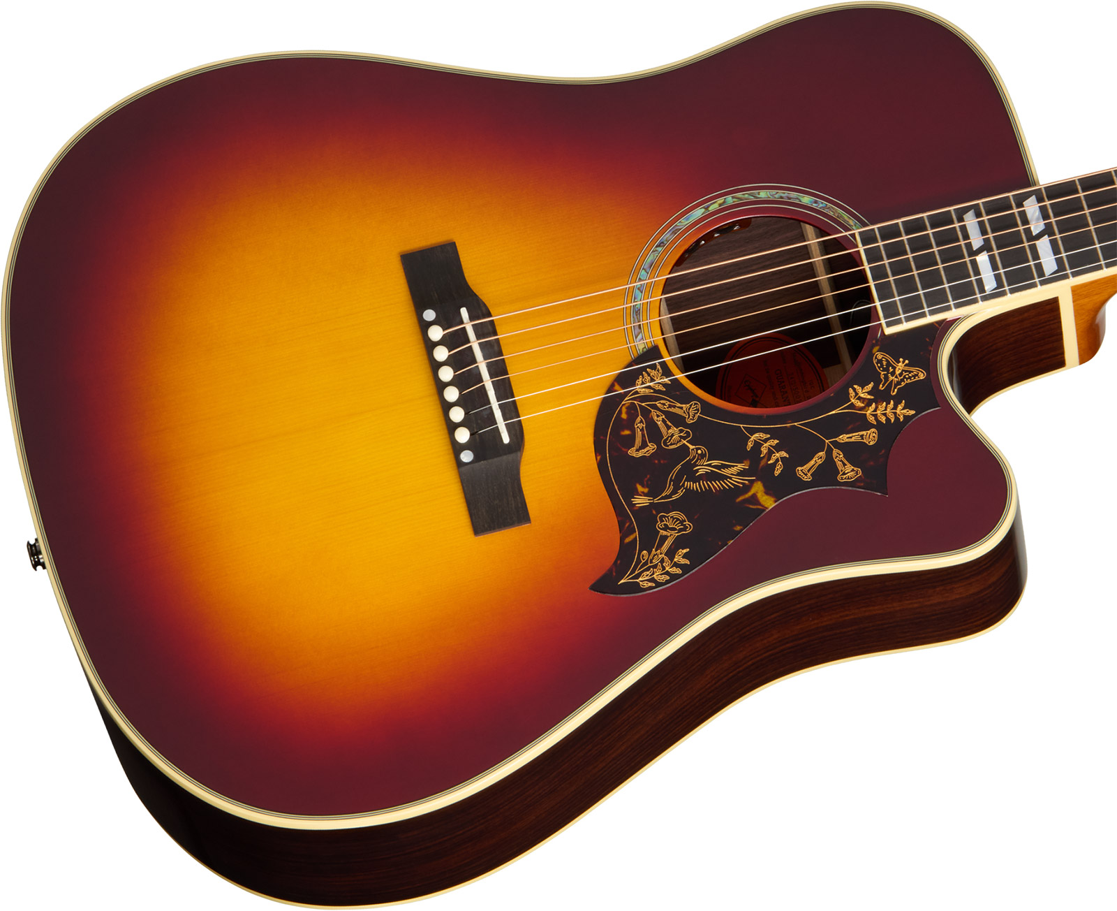 Epiphone Hummingbird Deluxe Ec Inspired By Gibson Dreadnought Cw Epicea Palissandre Eb - Autumn Burst - Folk gitaar - Variation 2