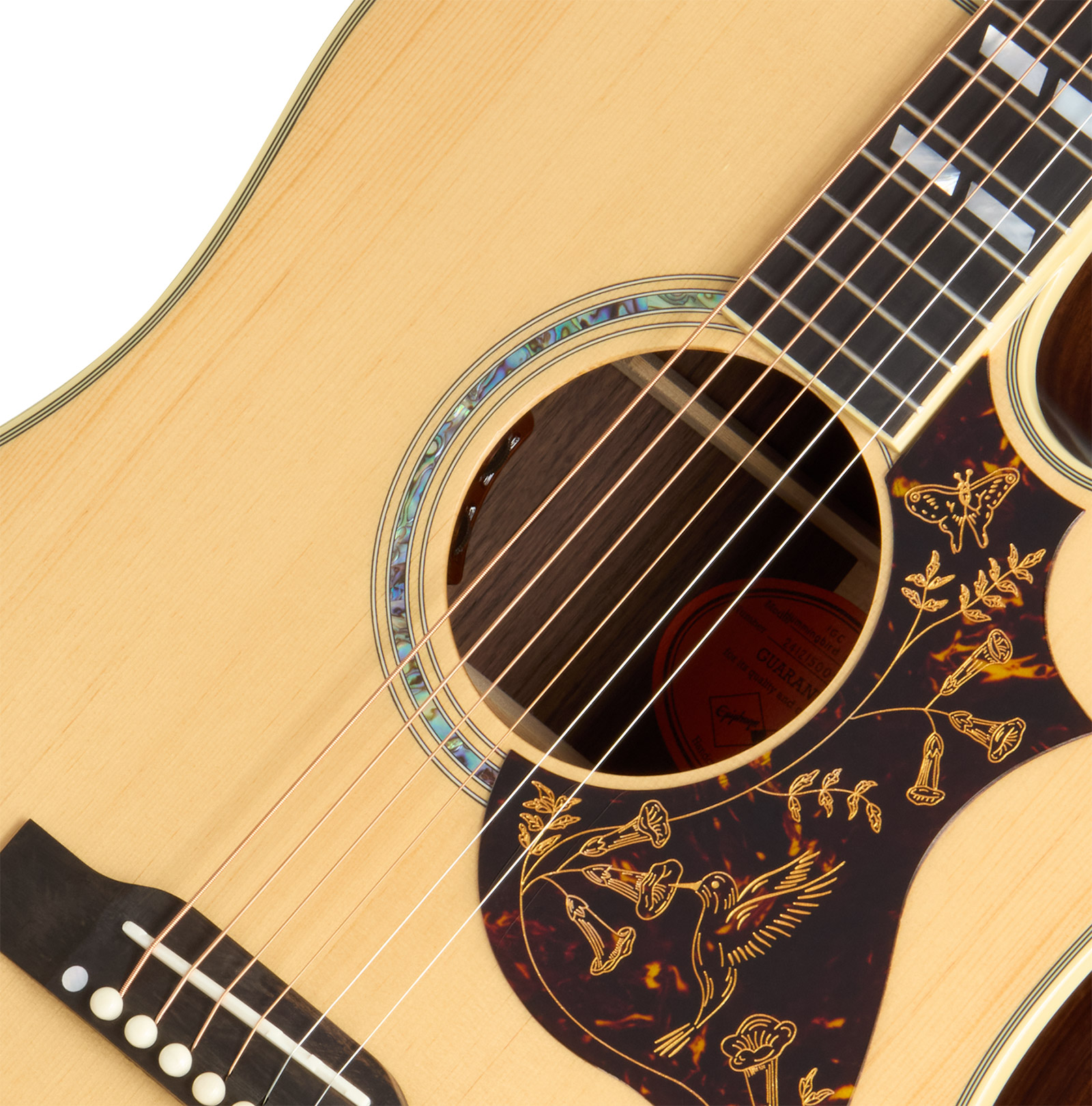 Epiphone Hummingbird Deluxe Ec Inspired By Gibson Dreadnought Cw Epicea Palissandre Eb - Natural - Folk gitaar - Variation 3
