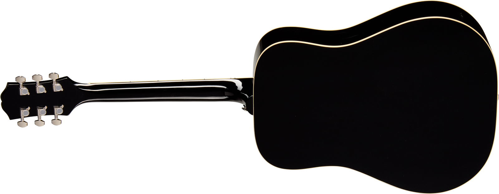 Epiphone Hummingbird Tribute Dreadnought Shsc Epicea Acajou Lau - Ebony - Folk gitaar - Variation 1