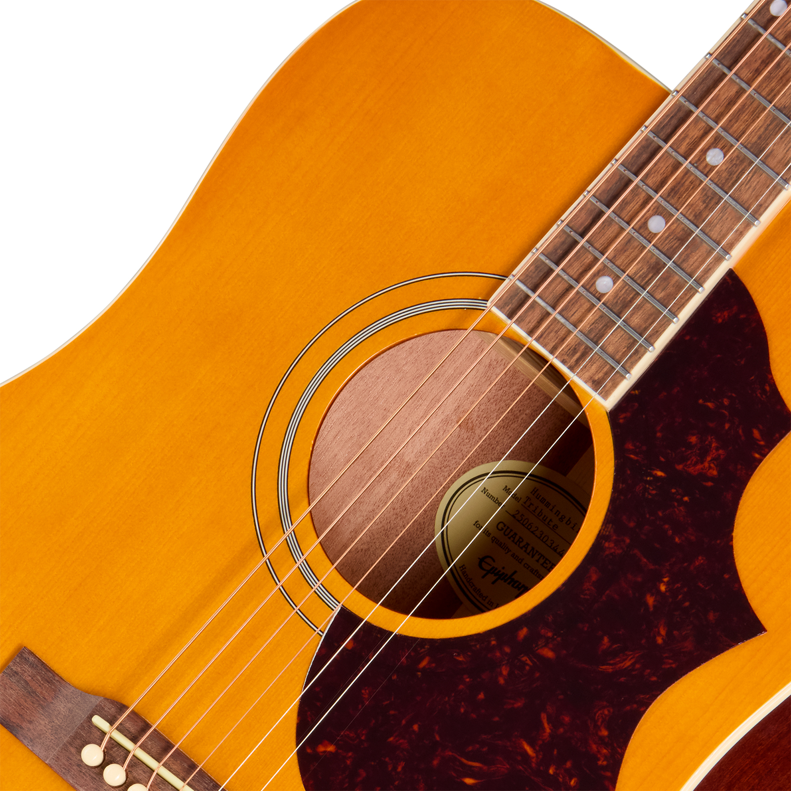 Epiphone Hummingbird Tribute Dreadnought Shsc Epicea Acajou Lau - Antique Natural - Folk gitaar - Variation 2