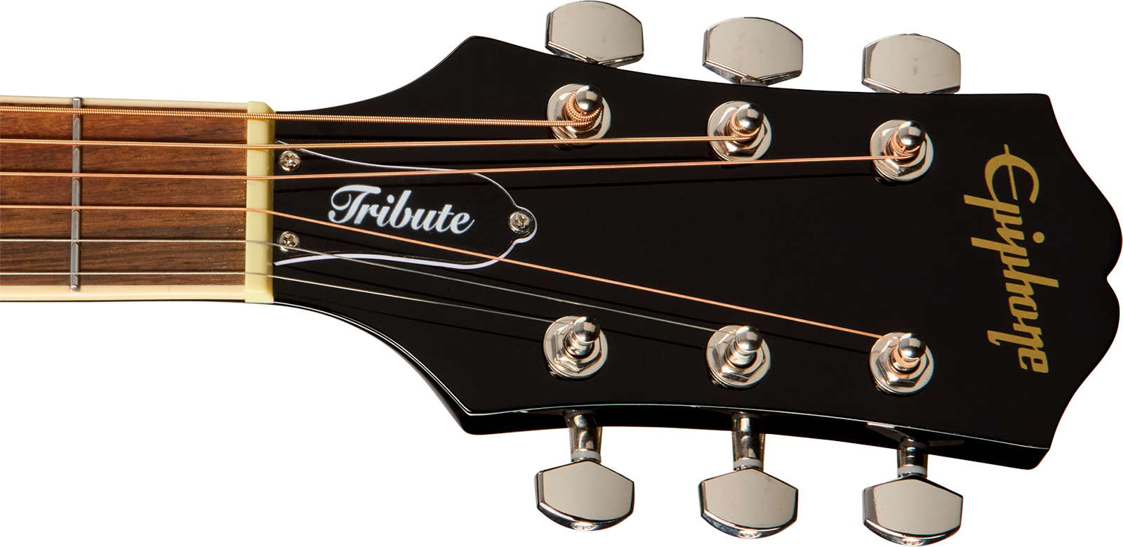 Epiphone Hummingbird Tribute Dreadnought Shsc Epicea Acajou Lau - Ebony - Folk gitaar - Variation 4