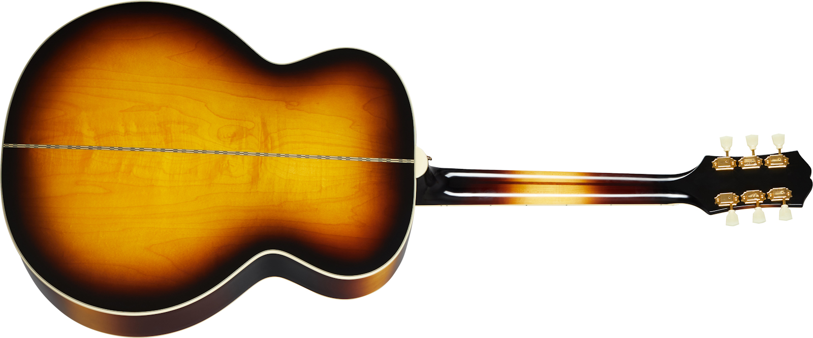 Epiphone J-200 Inspired By Gibson Jumbo Epicea Erable Lau - Aged Vintage Sunburst - Elektro-akoestische gitaar - Variation 1