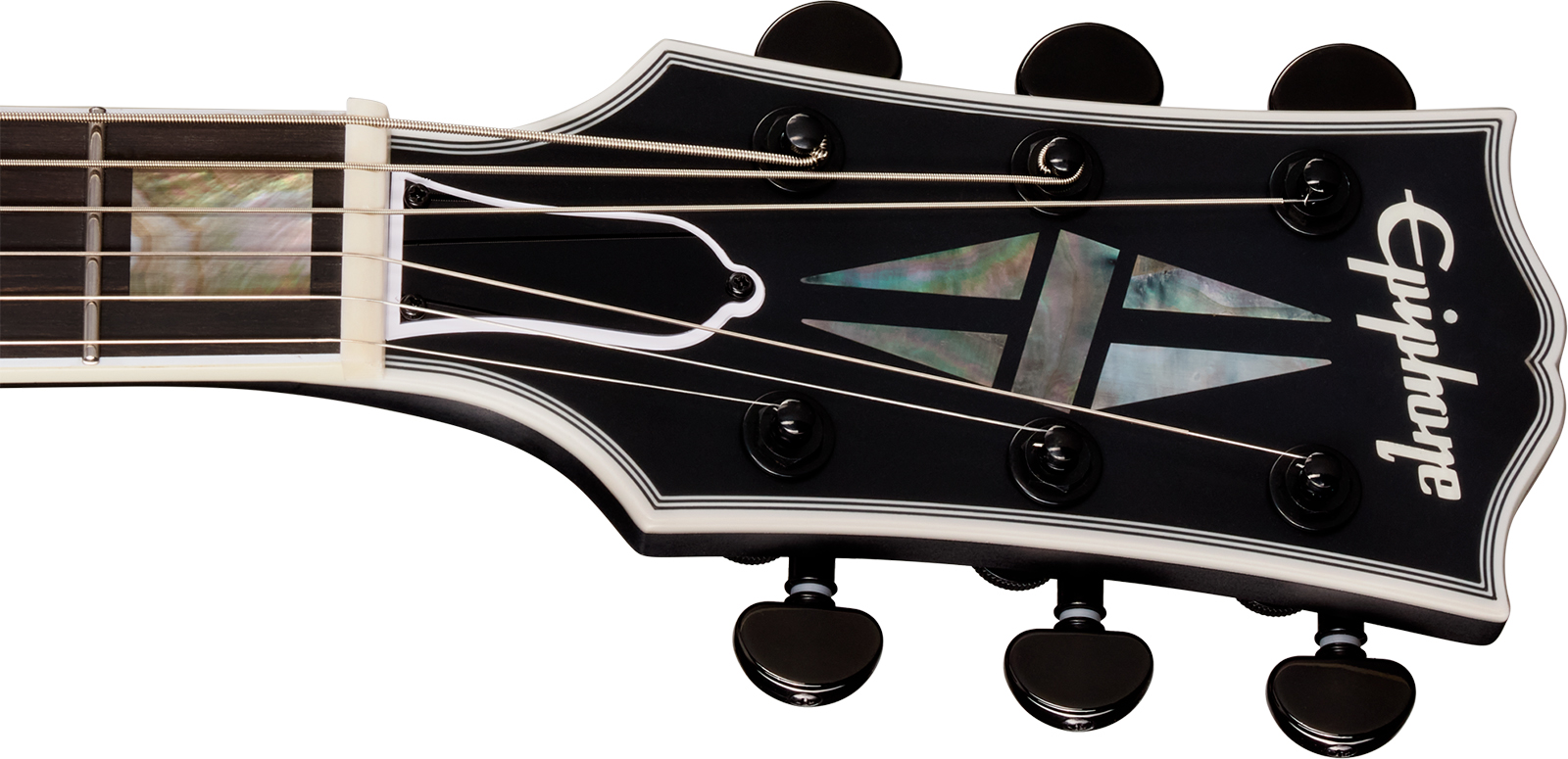 Epiphone Les Paul Baritone Prophecy Modern 2h Fishman Fluence Ht Eb - Obsidian Storm Satin - Bariton elektrische gitaar - Variation 5