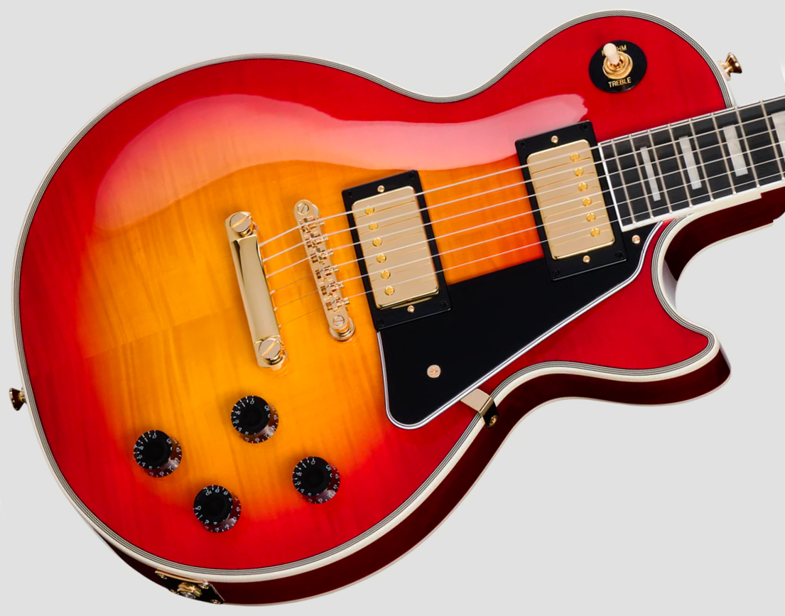 Epiphone Les Paul Custom Ibg Ltd 2h Ht Eb - Heritage Cherry Sunburst - Single cut gitaar - Variation 3