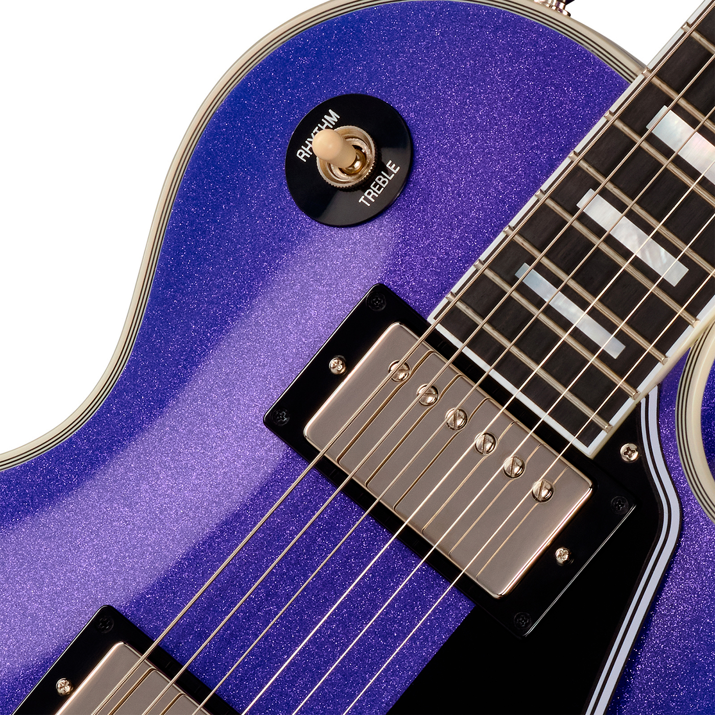Epiphone Les Paul Custom Igc 2h Gibson Ht Eb - Amethyst Sparkle - Single cut gitaar - Variation 2