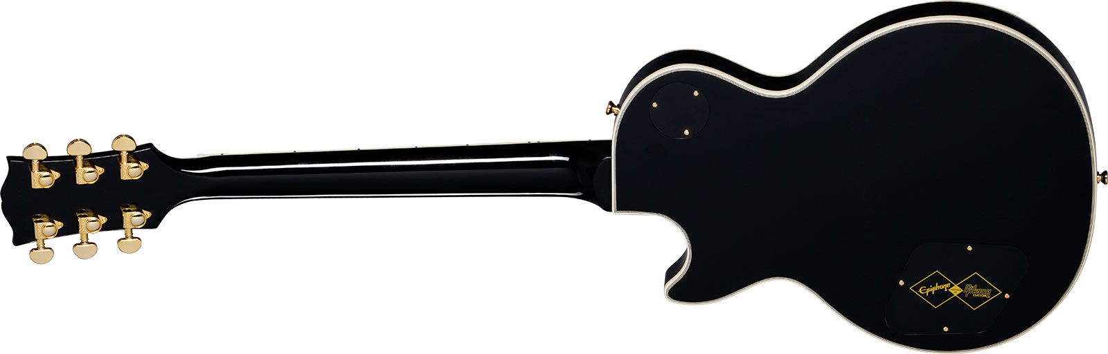 Epiphone Les Paul Custom Inspired By 2h Ht Eb - Ebony - Enkel gesneden elektrische gitaar - Variation 1