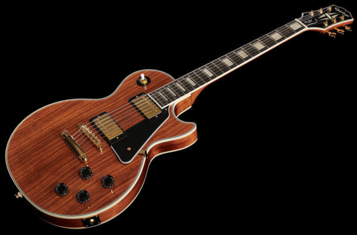 Epiphone Les Paul Custom Koa 2h Ht Eb - Natural - Enkel gesneden elektrische gitaar - Variation 1