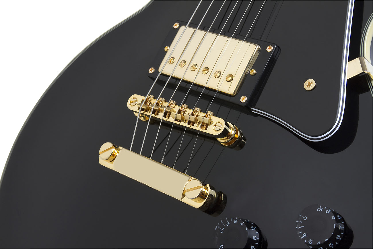 Epiphone Les Paul Custom Pro Gh - Ebony - Enkel gesneden elektrische gitaar - Variation 2