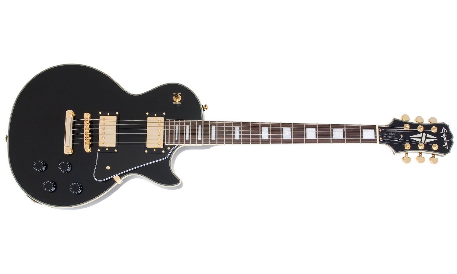 Epiphone Les Paul Custom Pro Gh - Ebony - Enkel gesneden elektrische gitaar - Variation 1