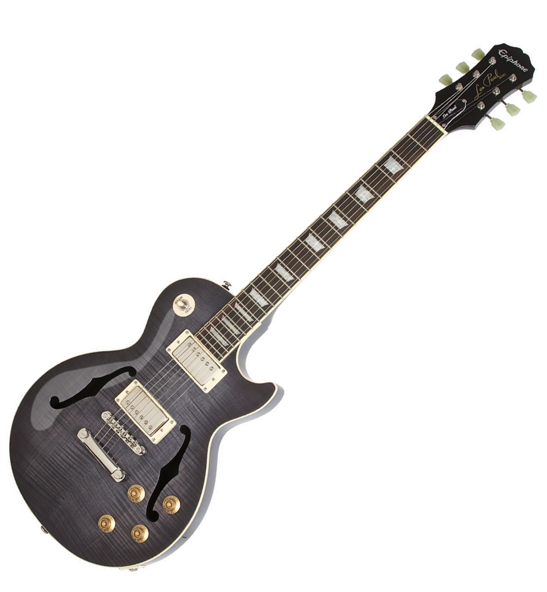 Epiphone Les Paul Es Pro 2016 - Trans Black - Semi hollow elektriche gitaar - Variation 5