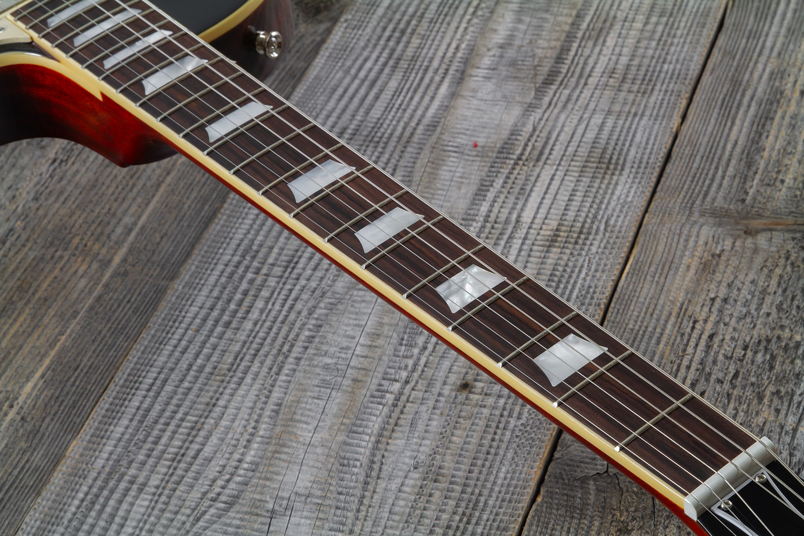 Epiphone Les Paul Standard 1960 Reissue Igc 2h Gibson Ht Rw - Washed Burgundy - Single cut gitaar - Variation 5