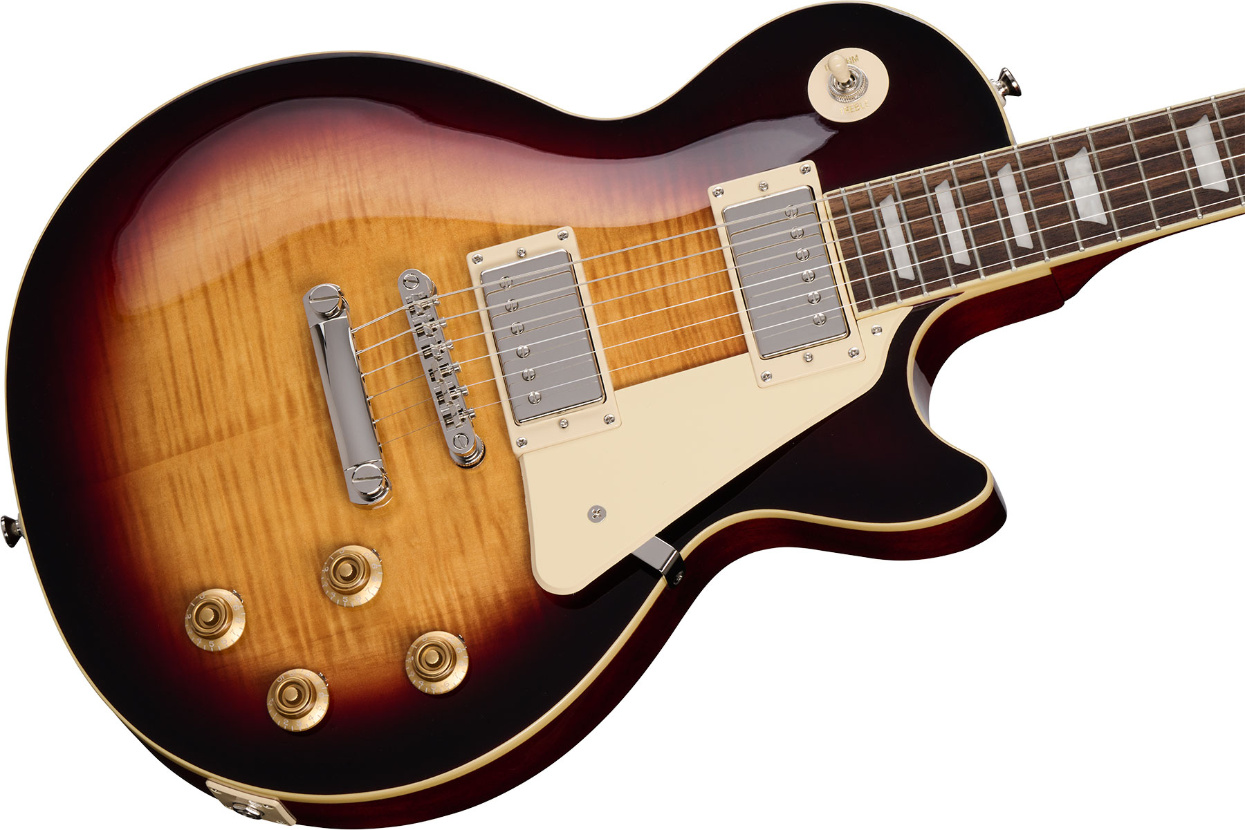 Epiphone Les Paul Standard 50s Figured Insp. By Gibson 2h Ht Lau - Bourbon Burst - Enkel gesneden elektrische gitaar - Variation 3