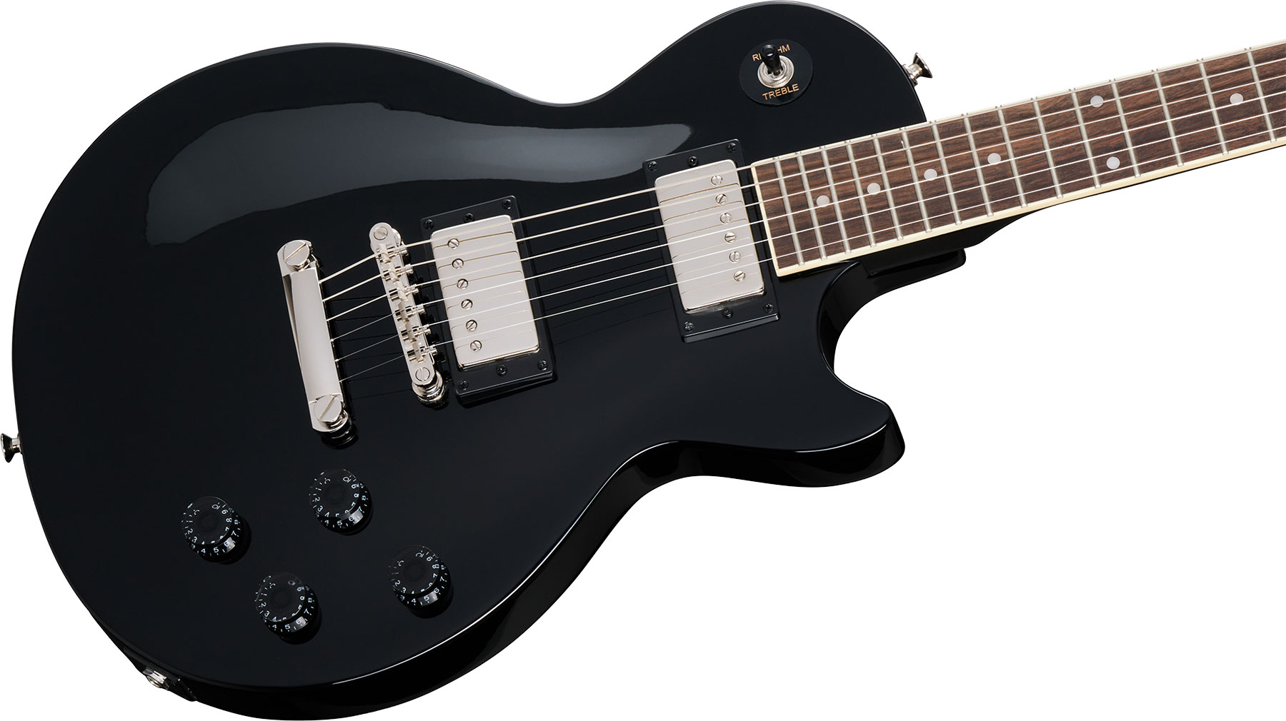 Epiphone Les Paul Tribute Inspired By / Modern 2h Ht Lau - Ebony - Enkel gesneden elektrische gitaar - Variation 3