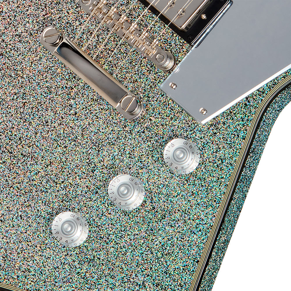 Epiphone Lzzy Hale Explorer Custom Signature 2h Ht Eb - Black Diamond Holographic Sparkle - Metal elektrische gitaar - Variation 3