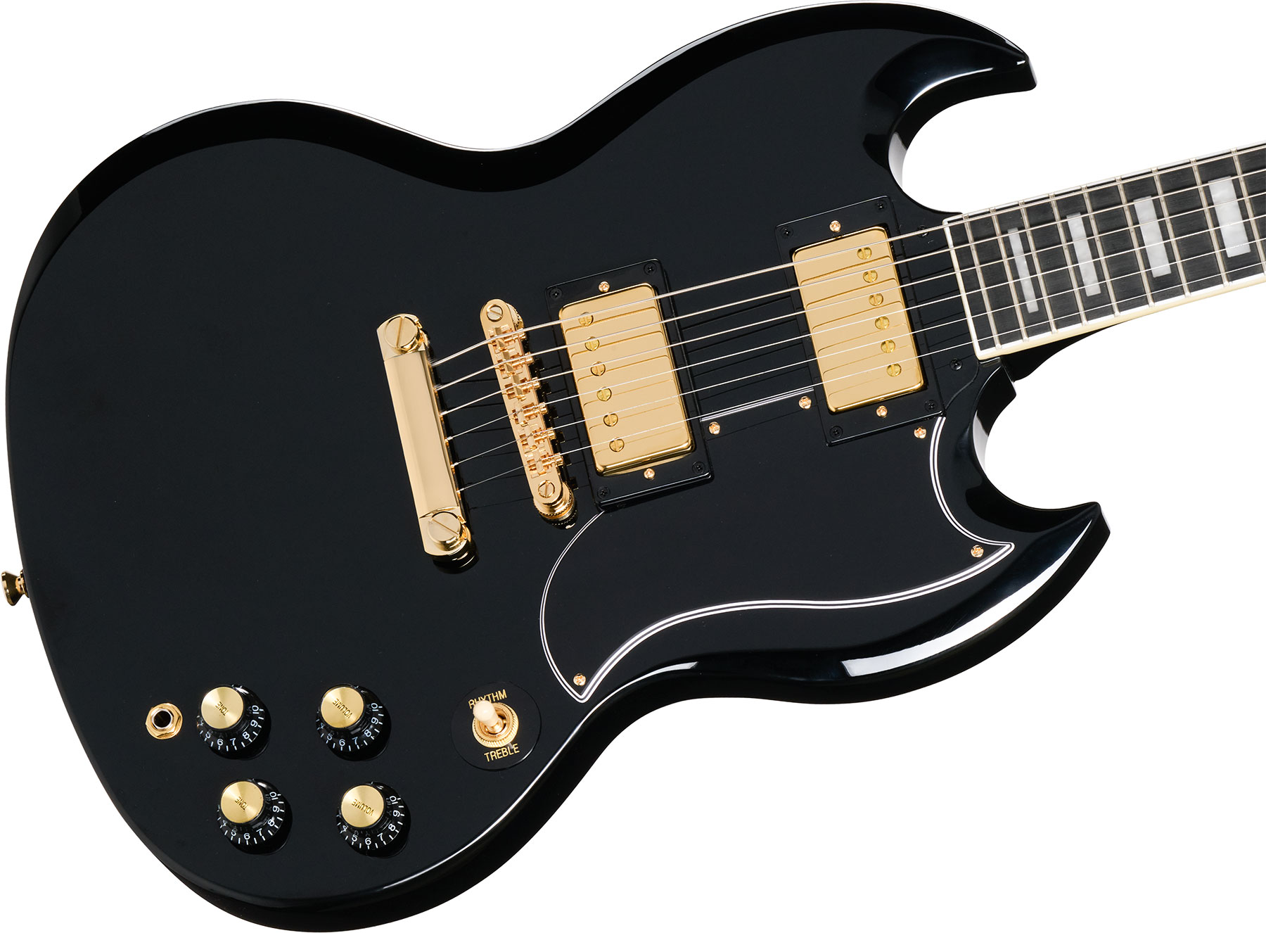 Epiphone Sg Custom Insp. By Gibson Modern 2h Ht Eb - Ebony - Guitarra eléctrica de doble corte. - Variation 3