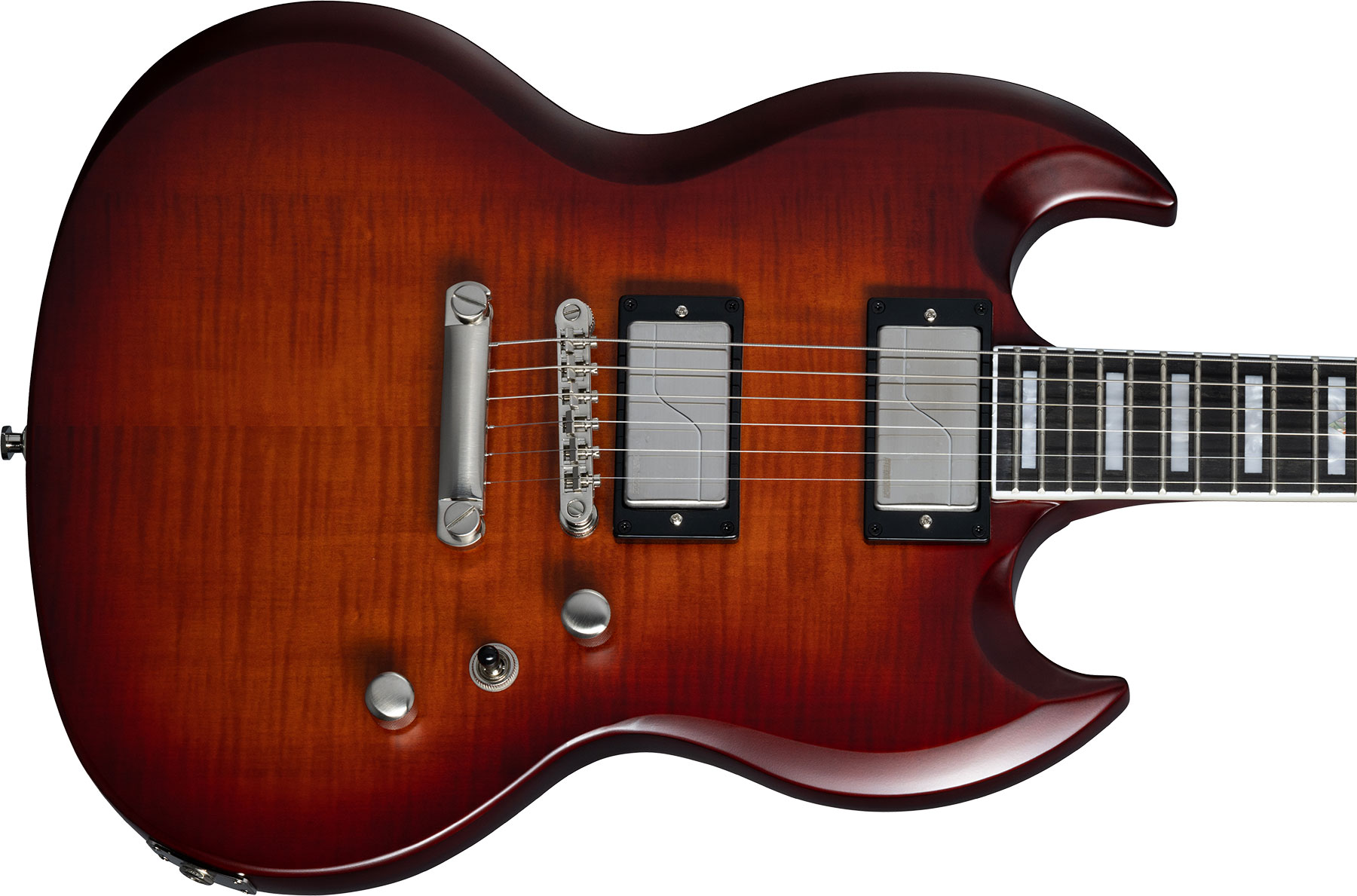 Epiphone Sg Prophecy Modern 2h Fishman Fluence Ht Eb - Aged Bengal Tiger Burst - Guitarra eléctrica de doble corte. - Variation 3