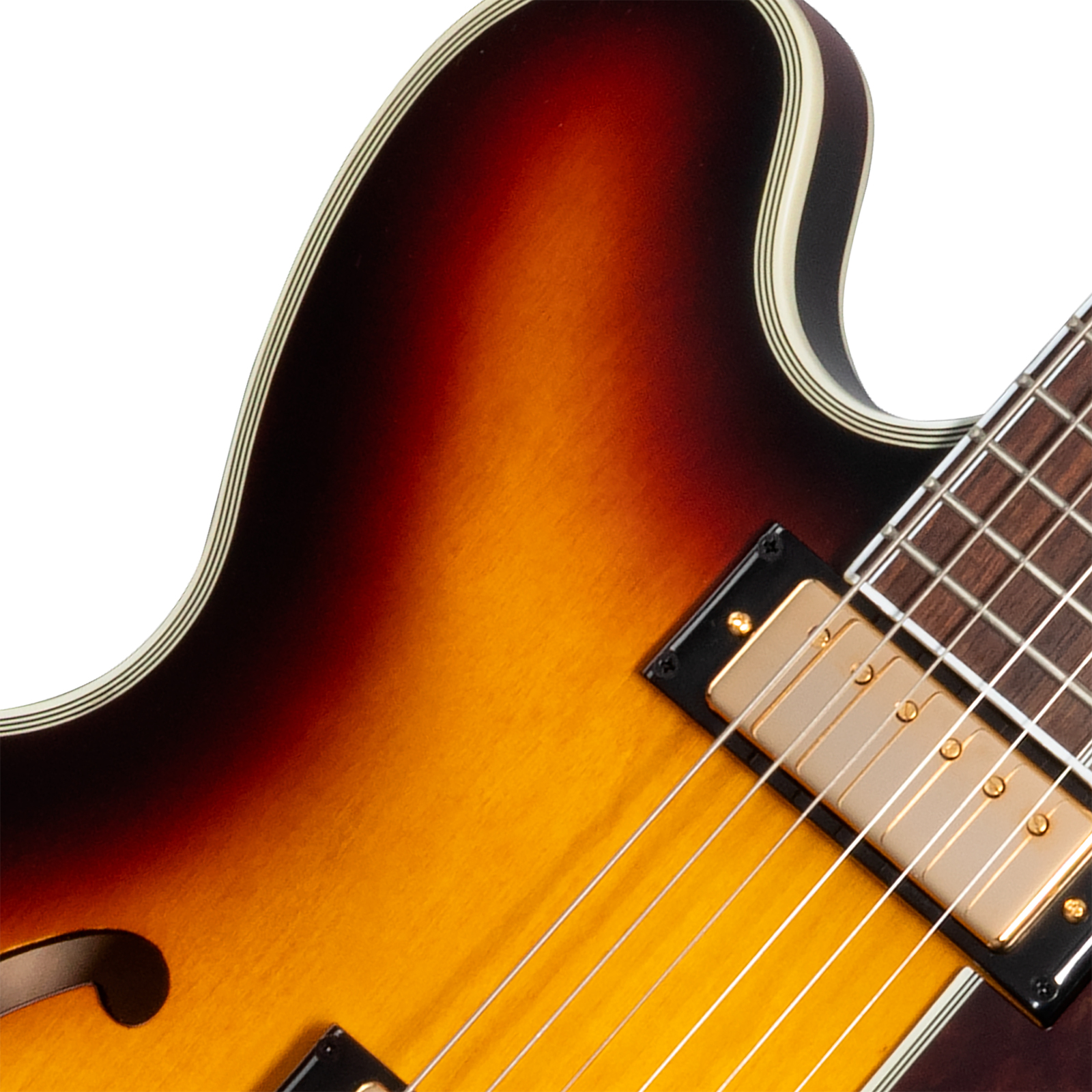 Epiphone Sheraton Lh Original Archtops Gaucher 2mh Ht Rw - Vintage Sunburst - Semi hollow elektriche gitaar - Variation 2